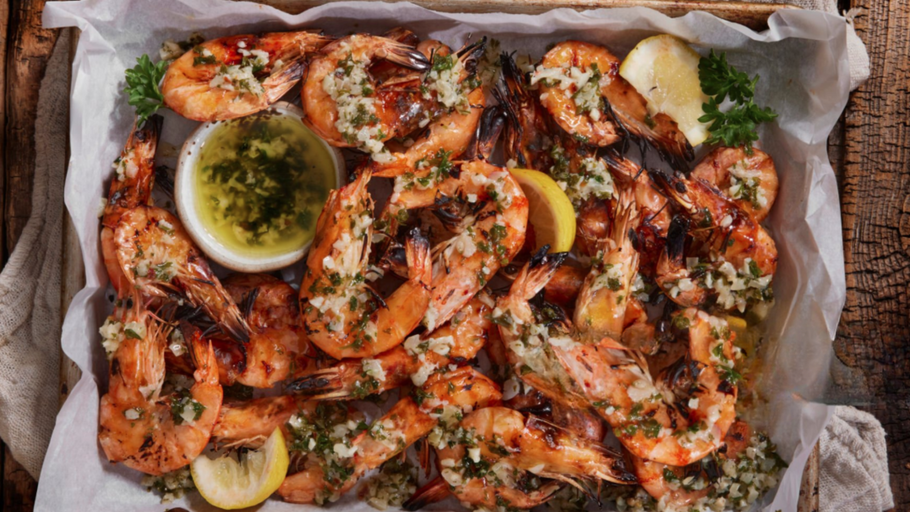 BBQ King Prawns with Garlic, Chilli &amp; Lemon Butter